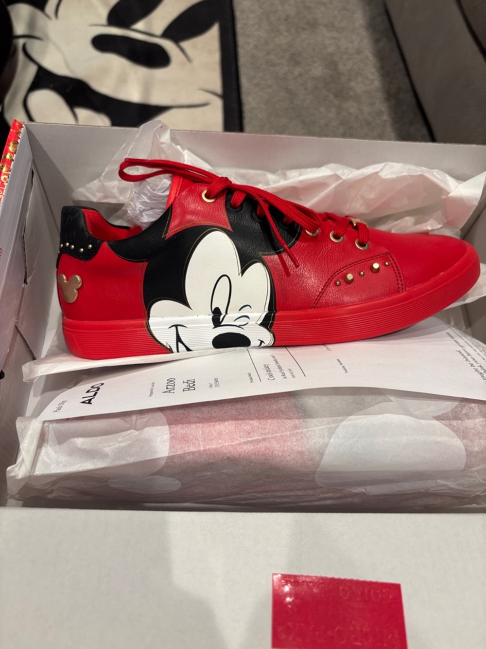 Aldo Red Mickey Mouse Low-Top Sneakers